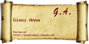 Giesz Anna névjegykártya